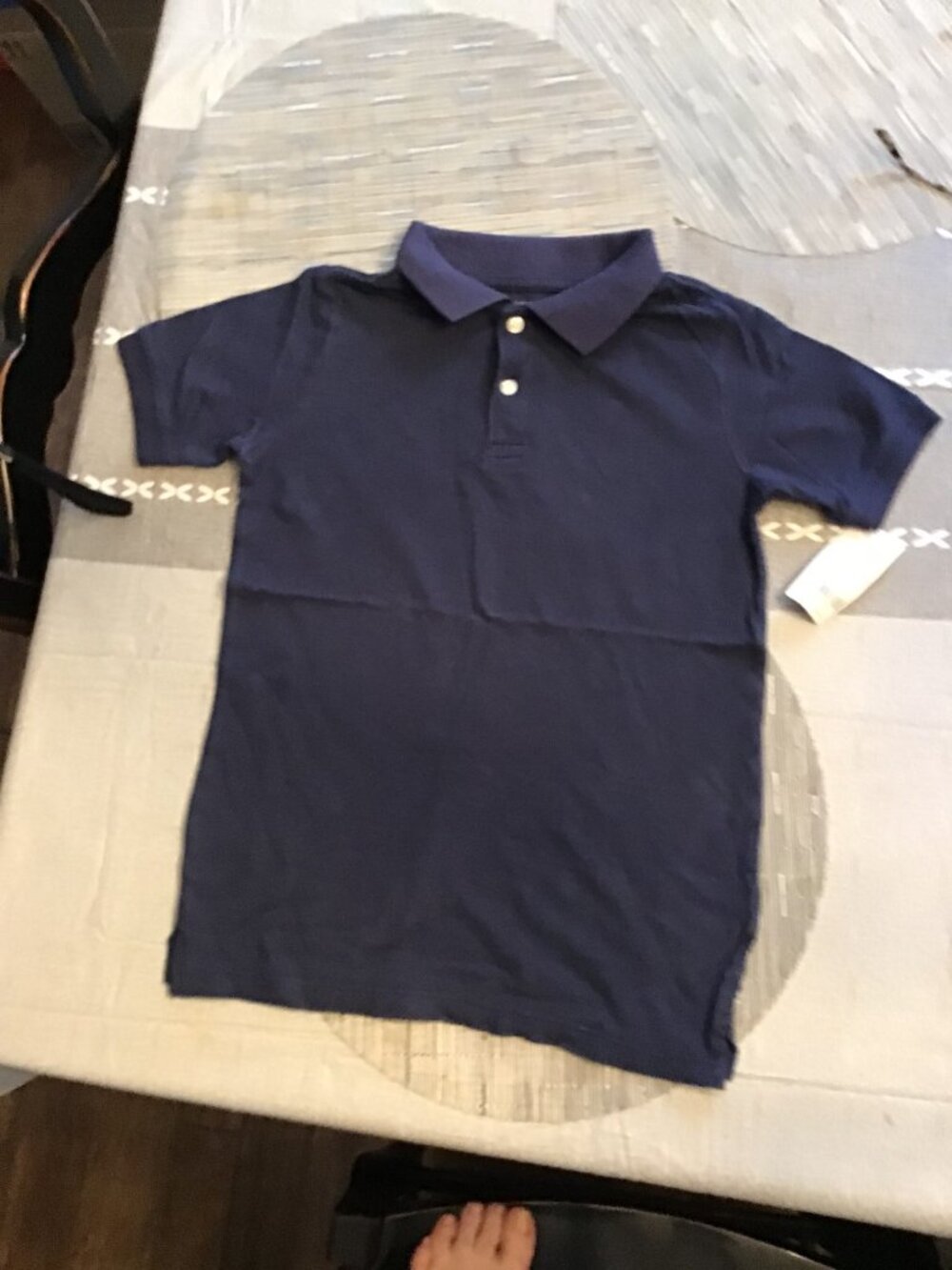 NWT Boy's polo shirts by Carter's Size 7--solid navy; short sleeves